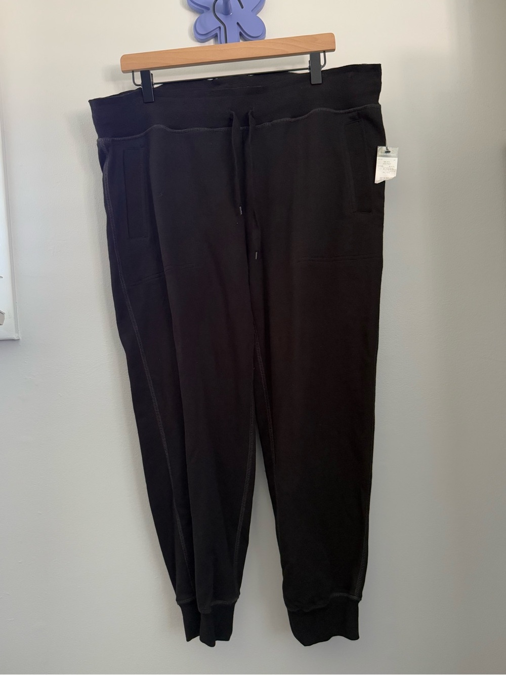 Norma Kamali XL NEW Black Jogger Pants Lounge Comfy Minimal